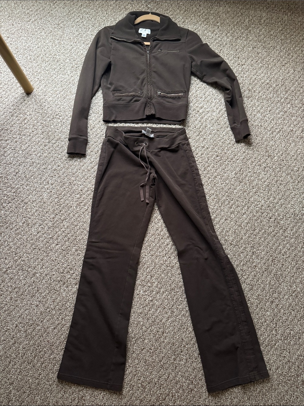 LOFT Chocolate Brown Zip-Up Jacket & Drawstring Track Pants Set